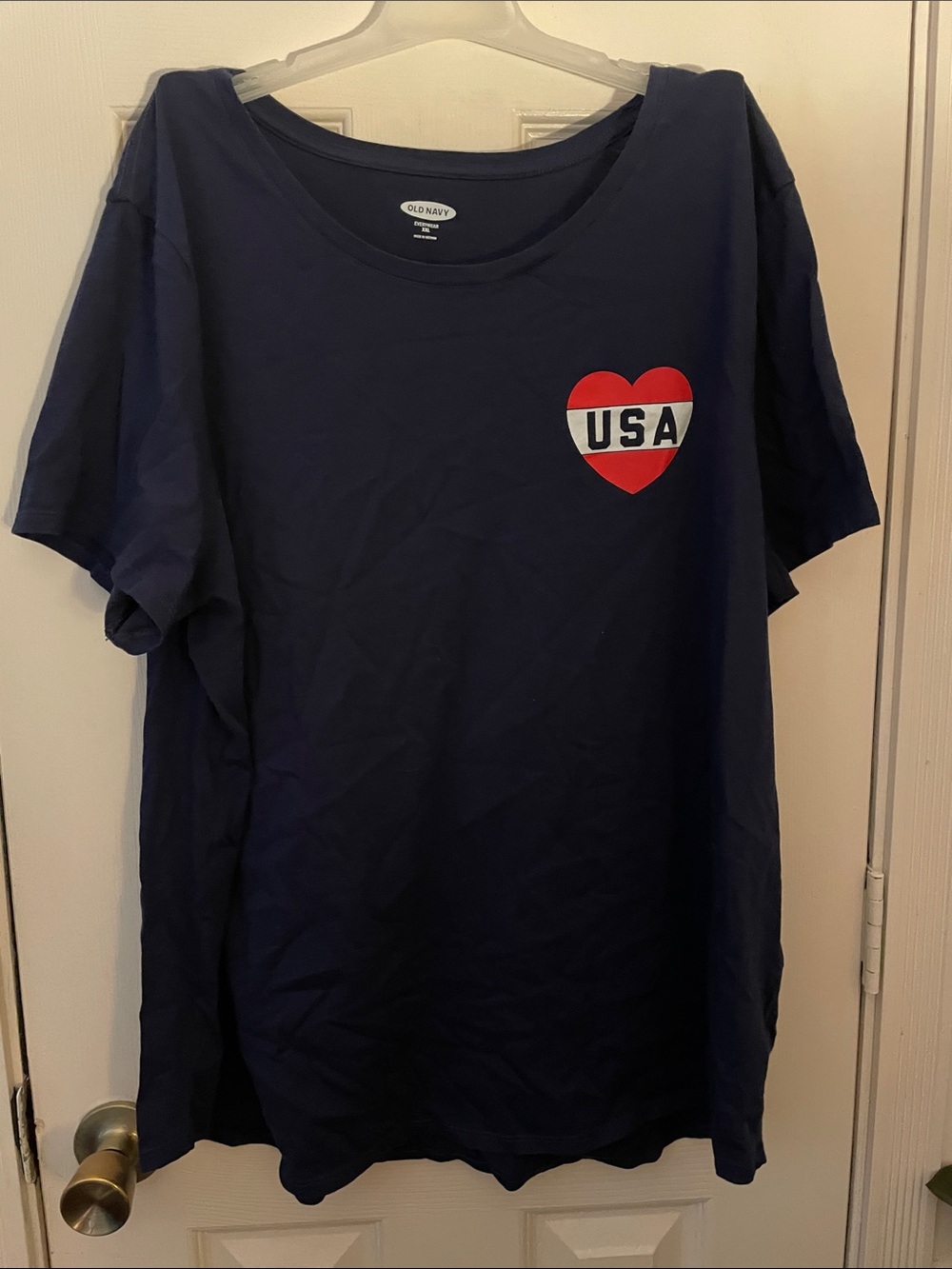 Old Navy Navy Short-Sleeve Tee with Red USA Heart women’s XXL New